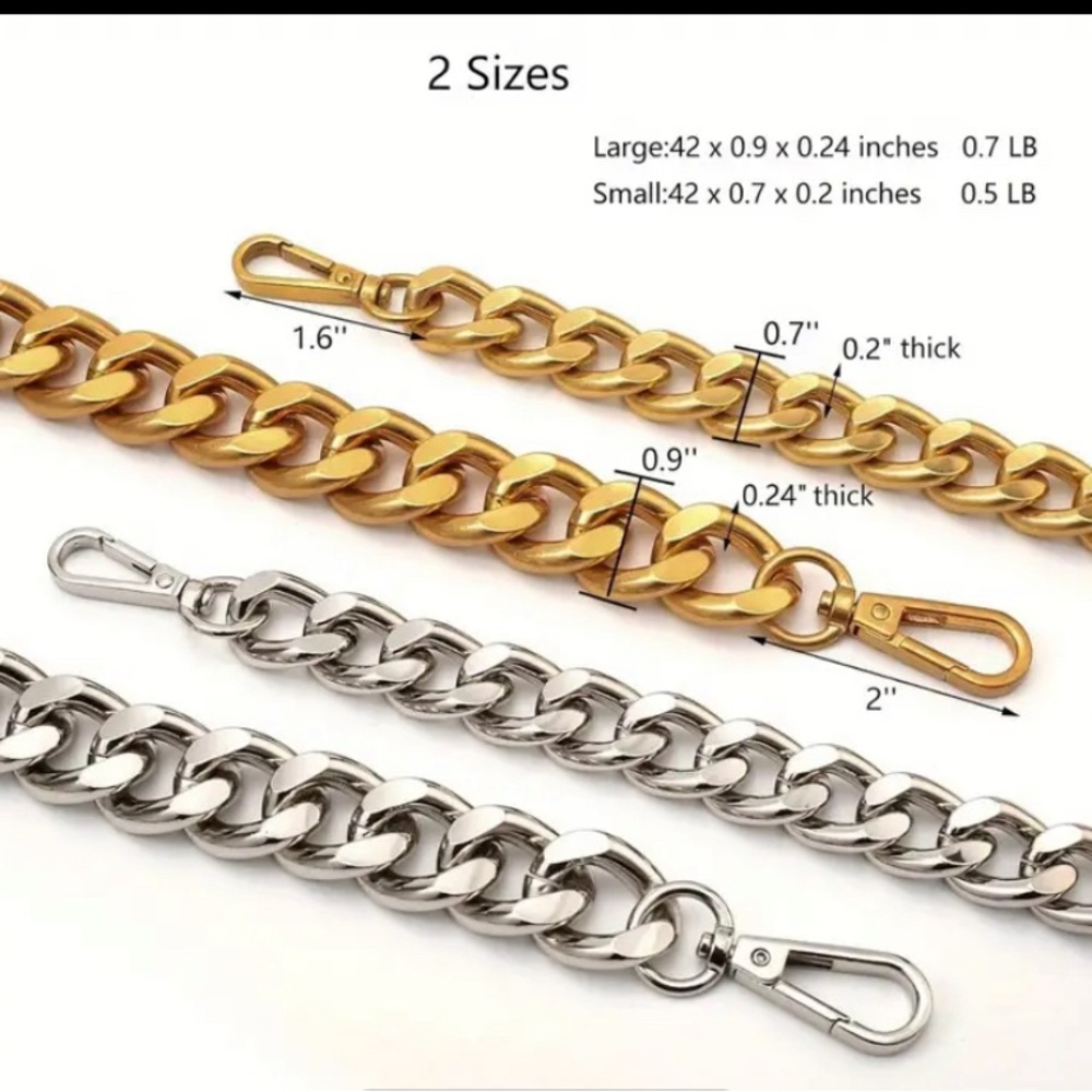 Last One!! Long Chunky Chain Strap DIY
Color: Gold - Picture 3 of 4